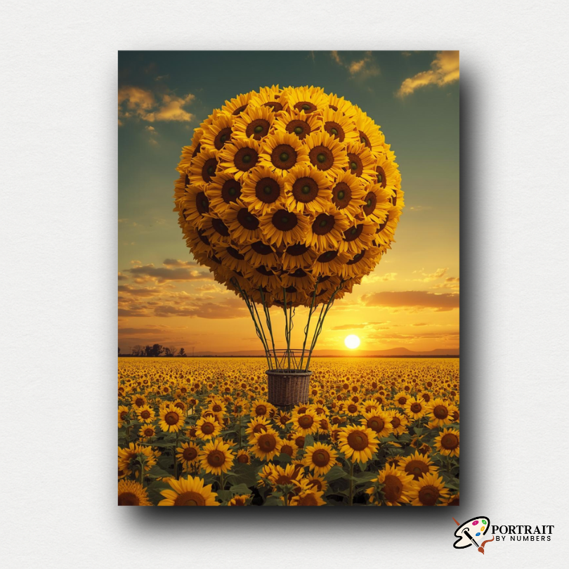 Sunflower Voyage -  Paint by numbers Kit -  Portrait By Numbers