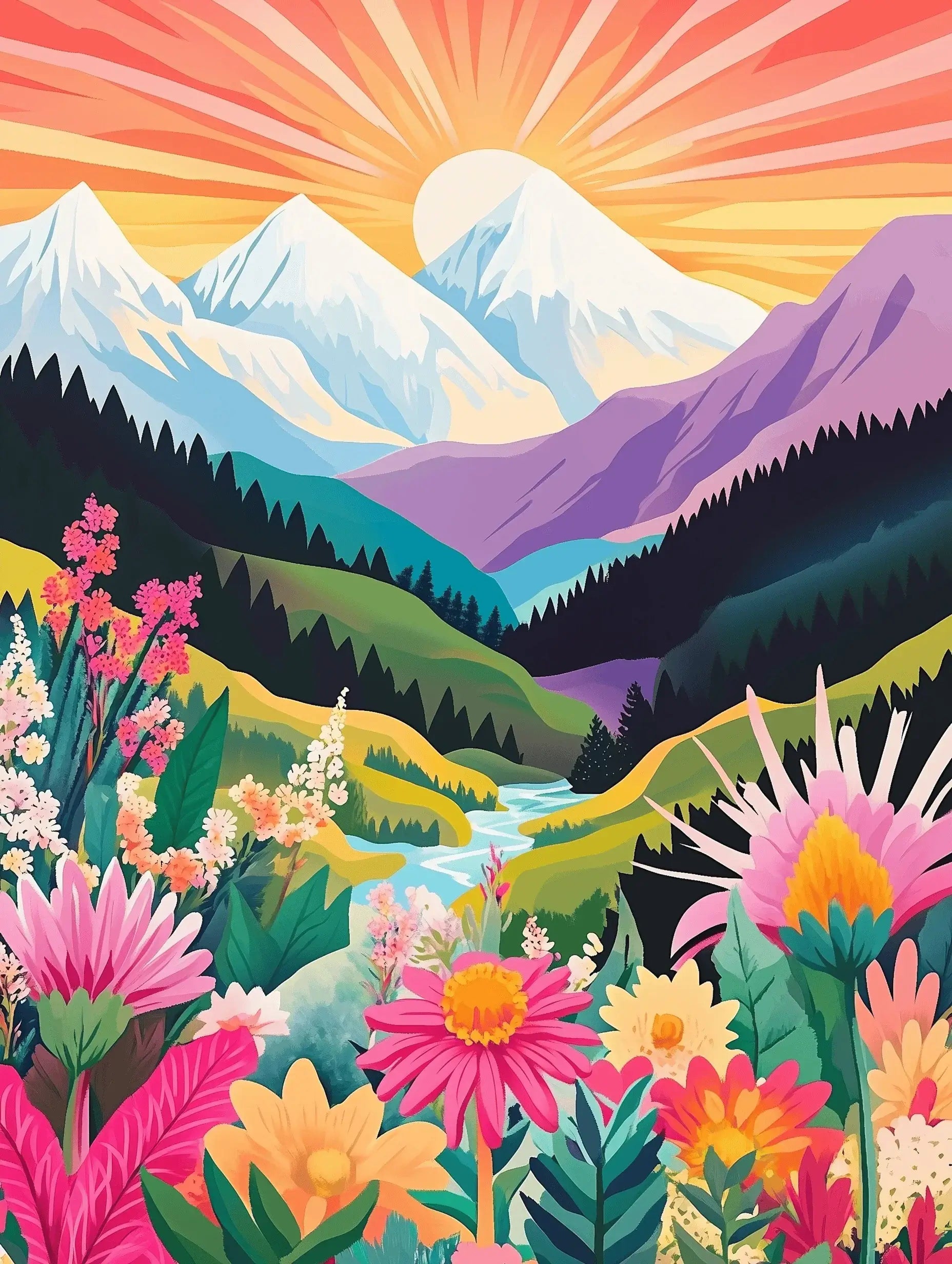 Sunset Bliss -  Paint by numbers -  Portrait By Numbers