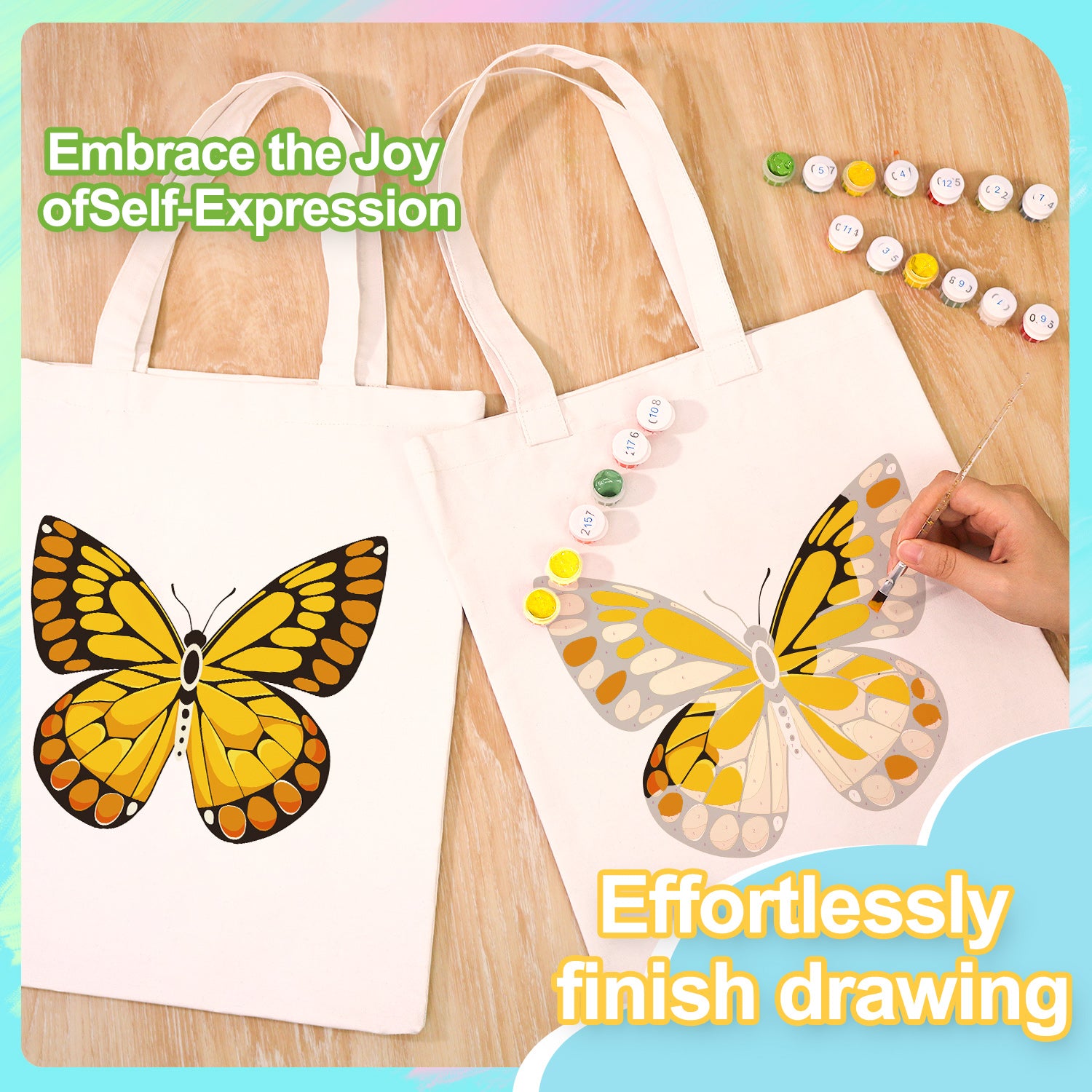 Sunset Butterfly Bag -  Paint by Numbers Kit for Adults -  Portrait By Numbers