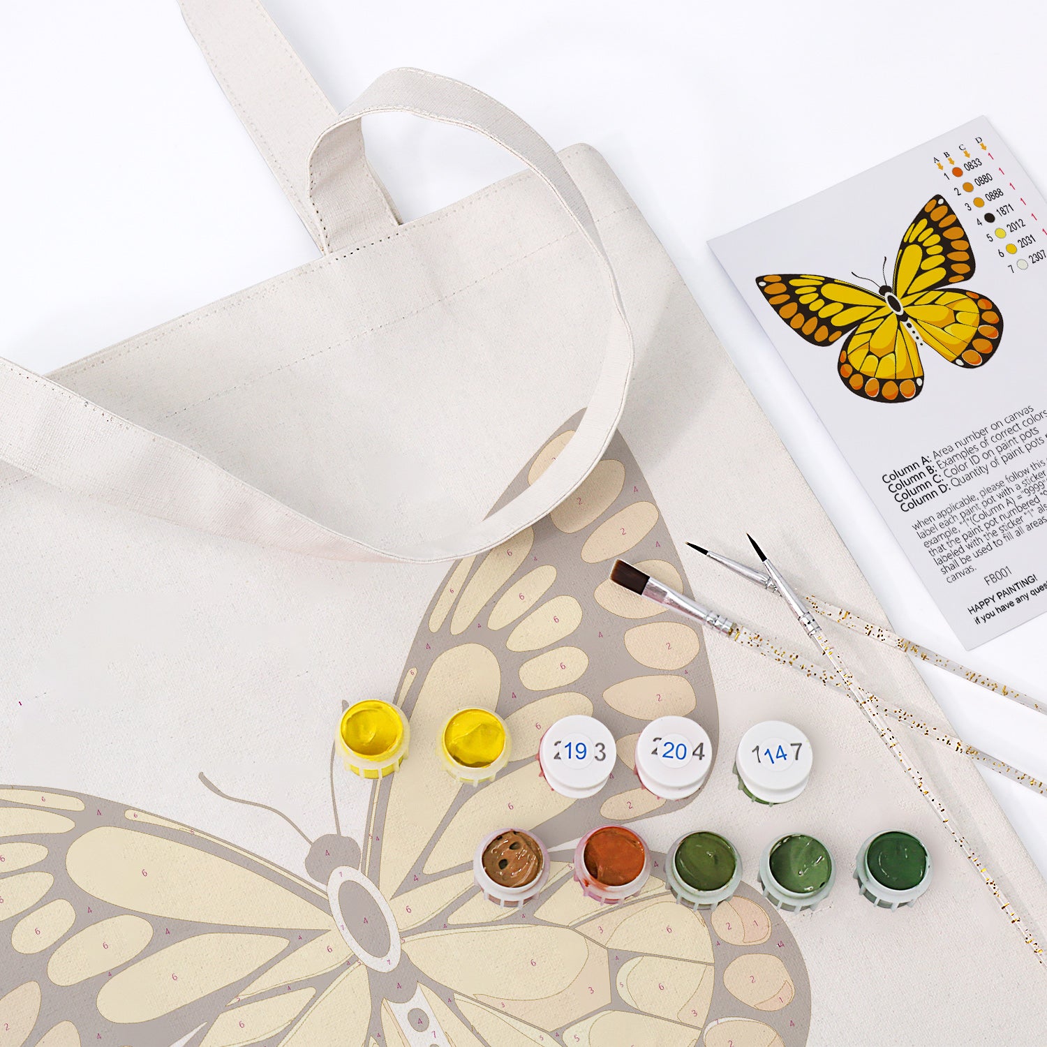 Sunset Butterfly Bag -  Paint by Numbers Kit for Adults -  Portrait By Numbers