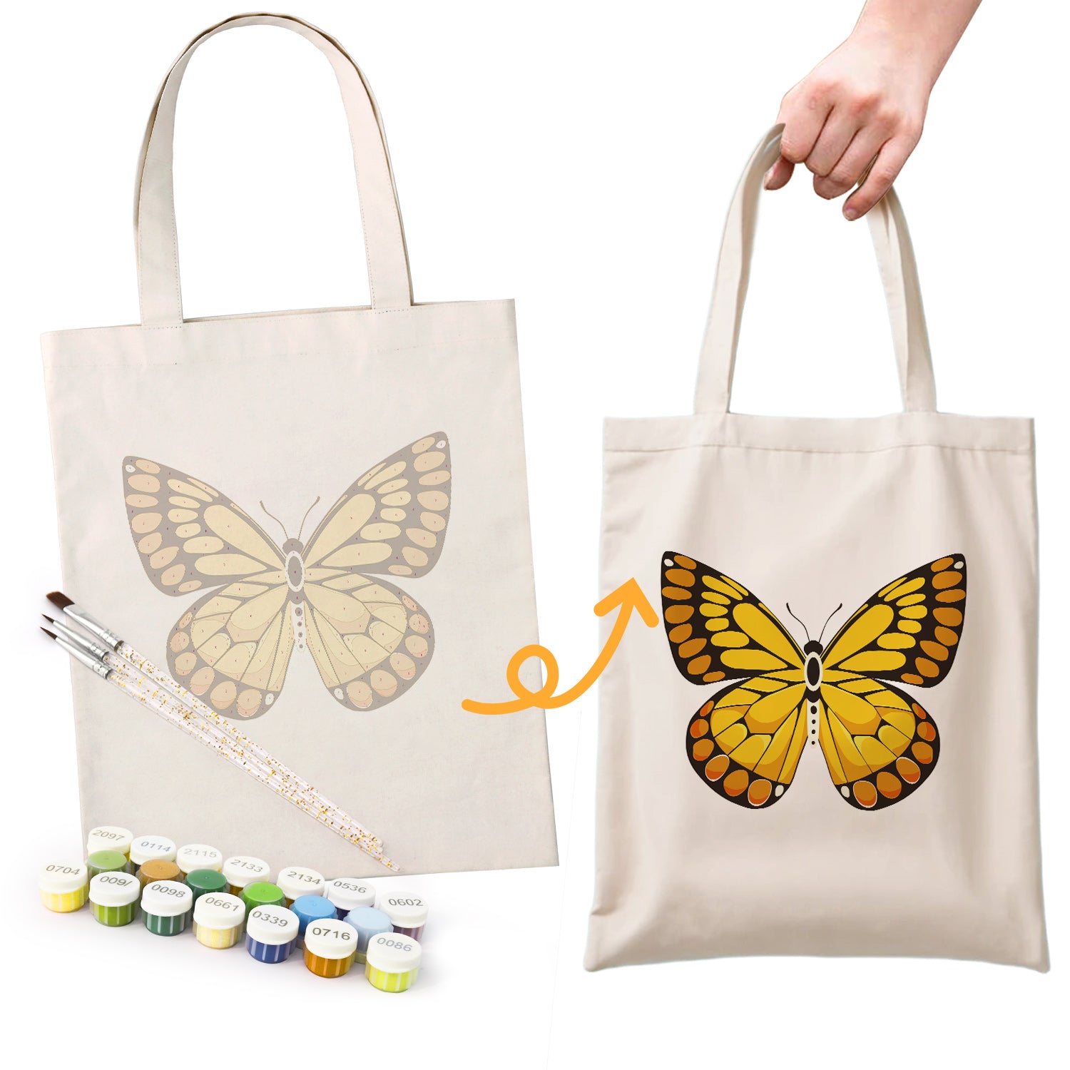 Sunset Butterfly Bag -  Paint by Numbers Kit for Adults -  Portrait By Numbers
