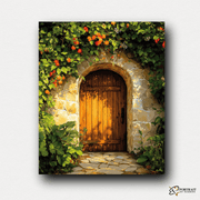 Sunset Garden Gate -  Paint by numbers -  Portrait By Numbers