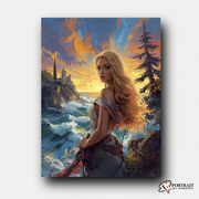 Sunset Goddess -  Paint by numbers Kit -  Portrait By Numbers