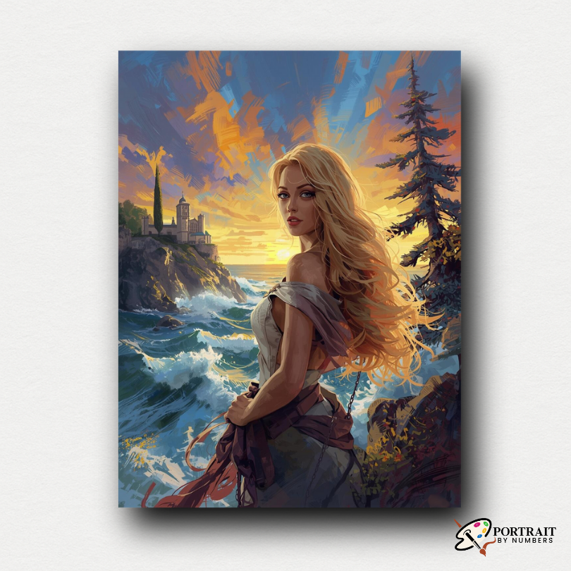 Sunset Goddess -  Paint by numbers Kit -  Portrait By Numbers
