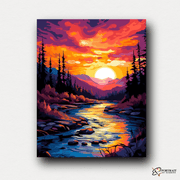 Sunset River Trail -  Paint by Numbers Kit for Adults -  Portrait By Numbers