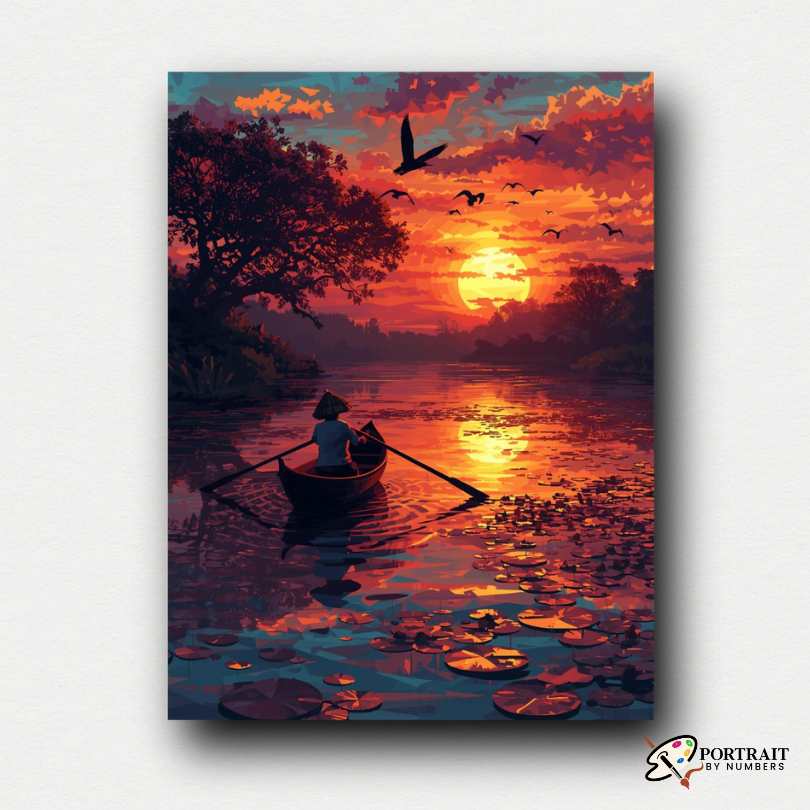 Sunset Serenity -  Paint by numbers Kit -  Portrait By Numbers