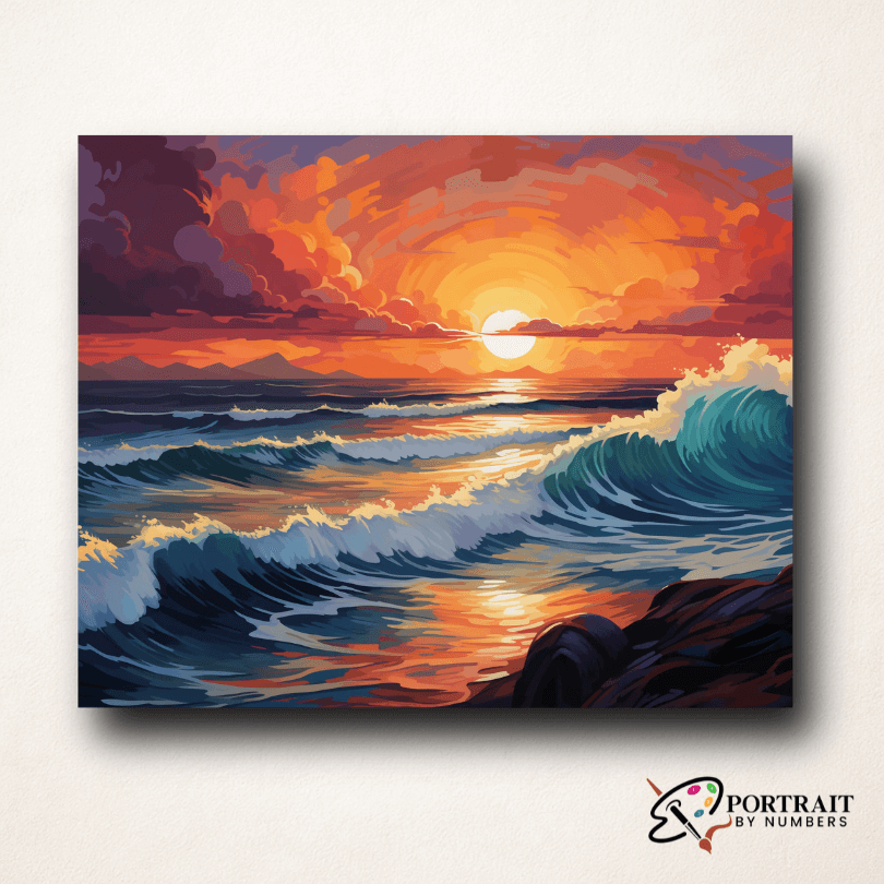 Sunset Swells -  Paint by Numbers Kit for Adults -  Portrait By Numbers