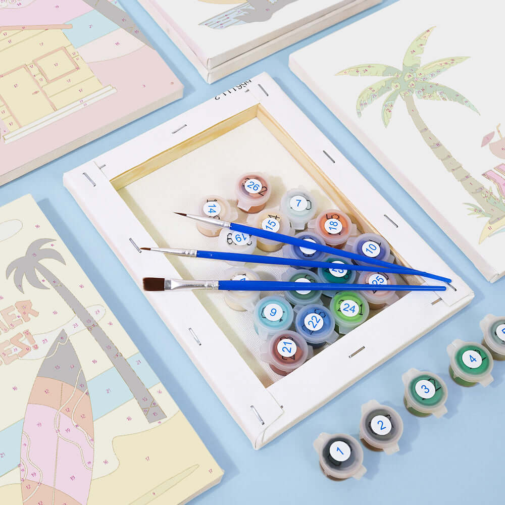 Sunset Vibes (Set of 6) -  Paint by numbers Kit -  Portrait By Numbers