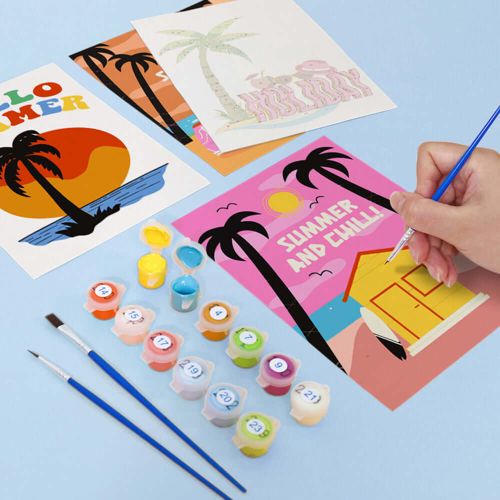 Sunset Vibes (Set of 6) -  Paint by numbers Kit -  Portrait By Numbers