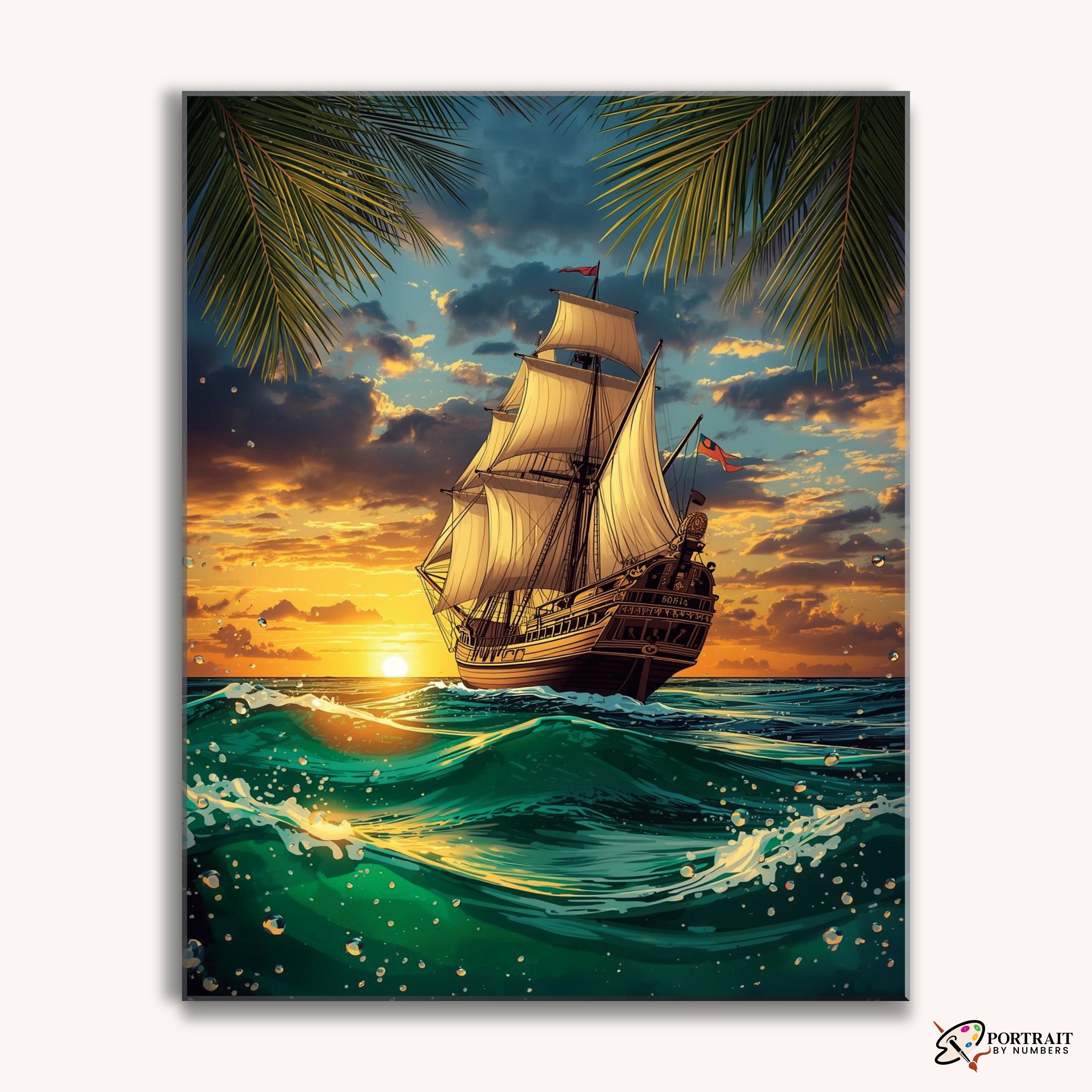 Sunset Voyage -  Paint by Numbers Kit for Adults -  Portrait By Numbers