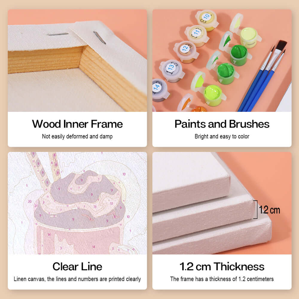 Sweet Sips (Set of 6) -  Paint by numbers Kit -  Portrait By Numbers
