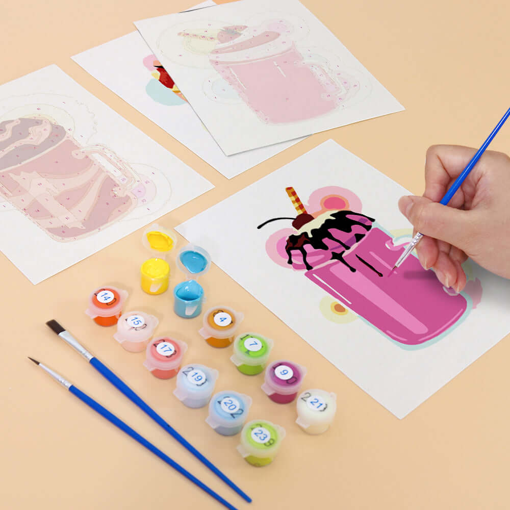 Sweet Sips (Set of 6) -  Paint by numbers Kit -  Portrait By Numbers