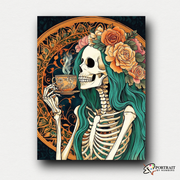Tea with Mortality -  Paint by Numbers Kit for Adults -  Portrait By Numbers