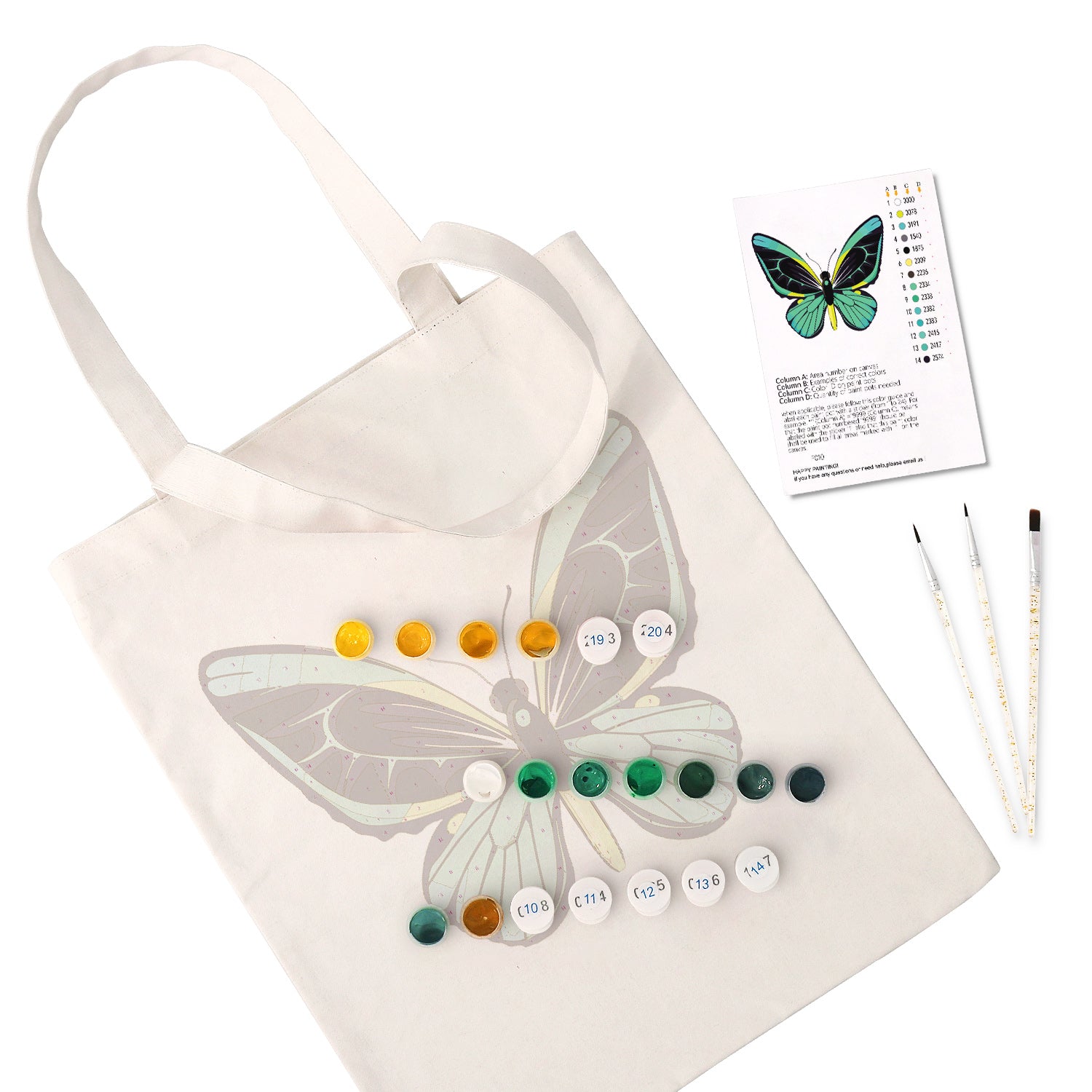 Teal Shadow Butterfly Bag -  Paint by Numbers Kit for Adults -  Portrait By Numbers