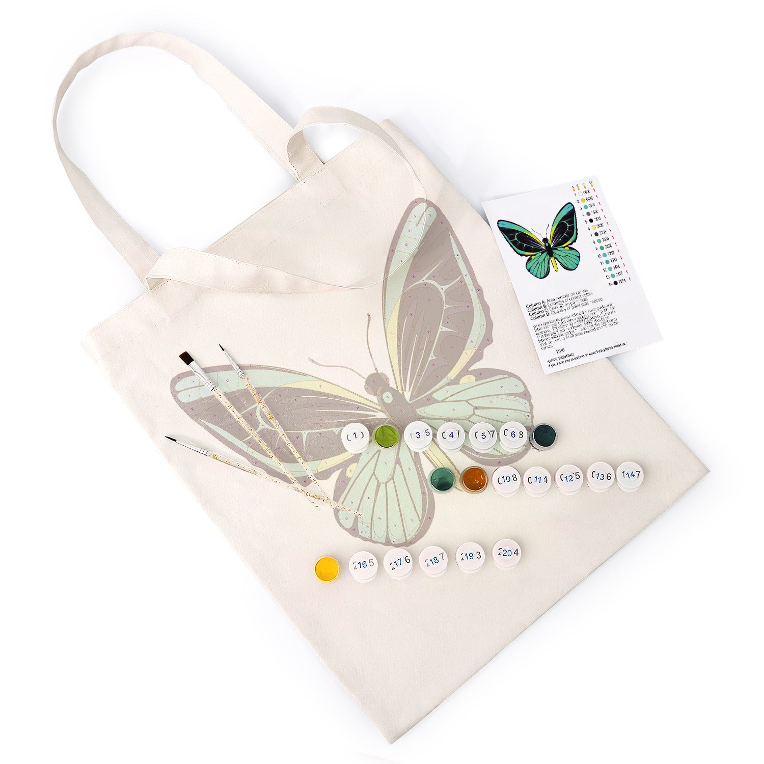 Teal Shadow Butterfly Bag -  Paint by Numbers Kit for Adults -  Portrait By Numbers
