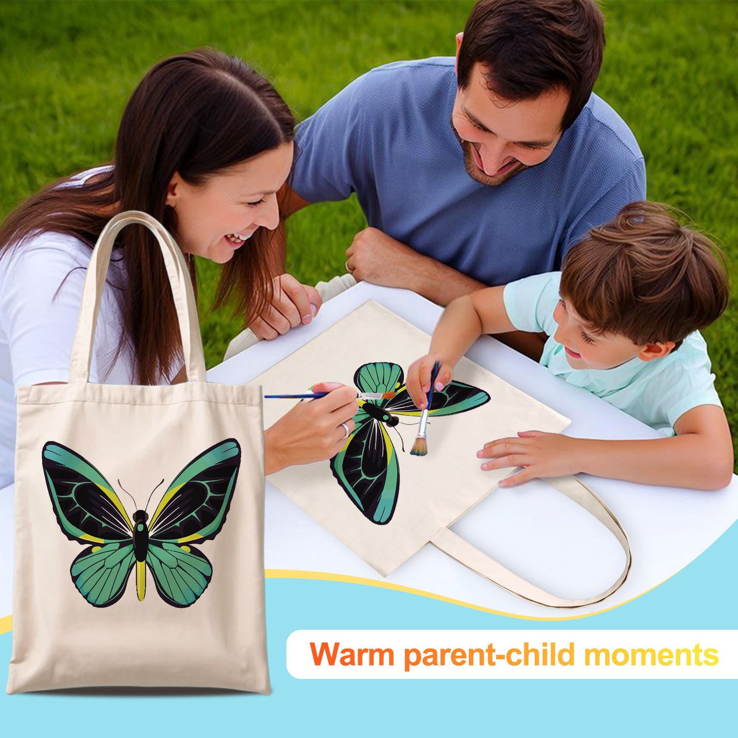 Teal Shadow Butterfly Bag -  Paint by Numbers Kit for Adults -  Portrait By Numbers