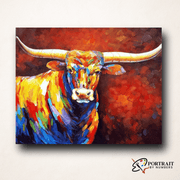 Texas Longhorn -  Paint by Numbers Kit for Adults -  Portrait By Numbers