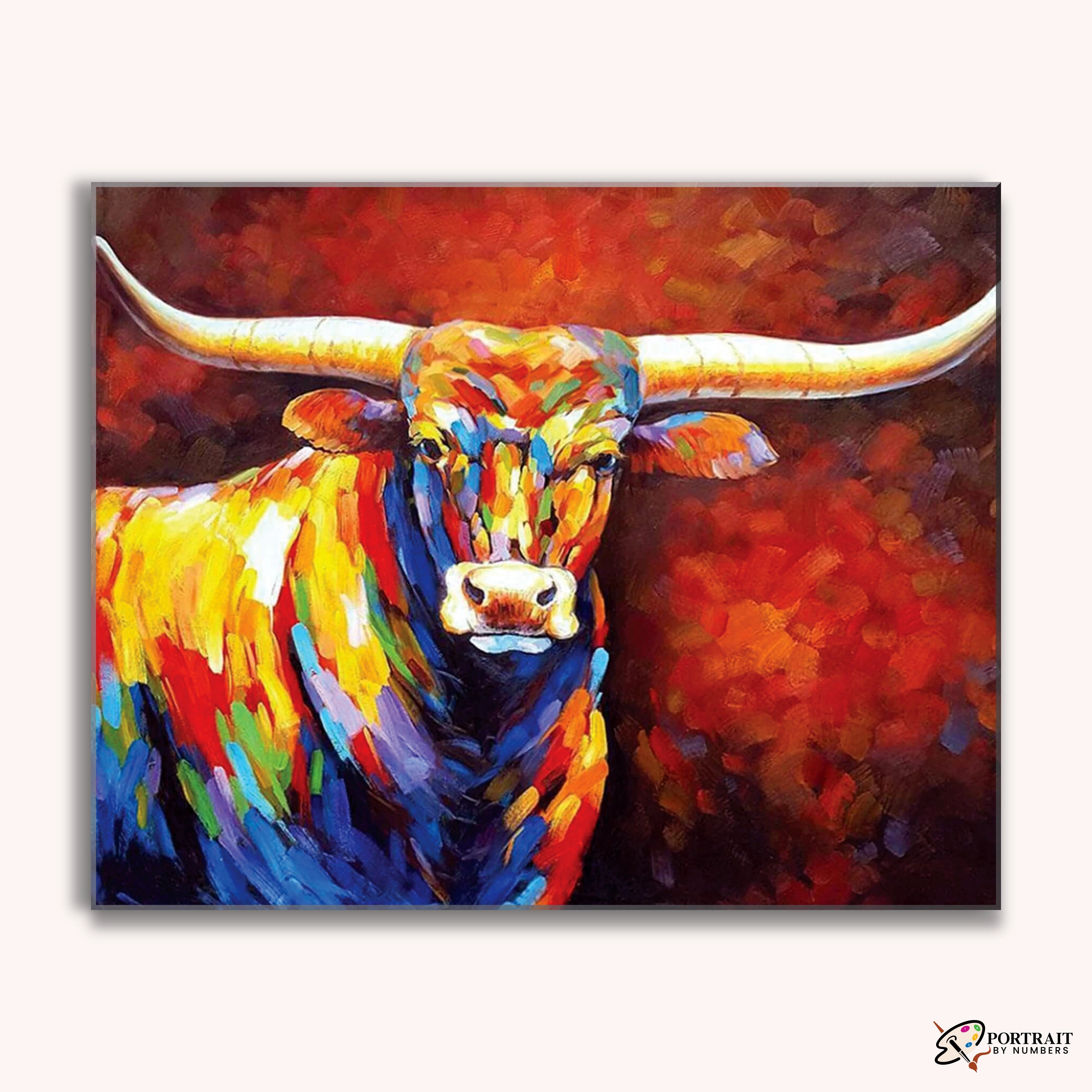 Texas Longhorn -  Paint by Numbers Kit for Adults -  Portrait By Numbers