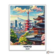 Tokyo Travel Poster -  Paint by Numbers Kit for Adults -  Portrait By Numbers