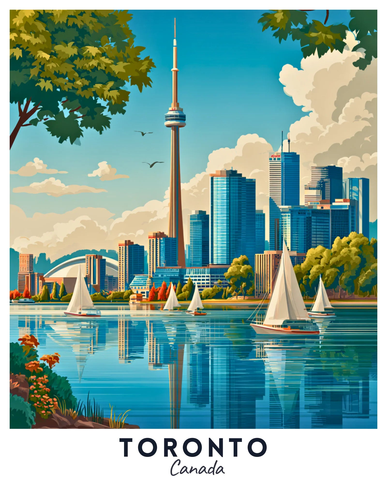 Toronto - Travel Poster -  Paint by Numbers Kit for Adults -  Portrait By Numbers