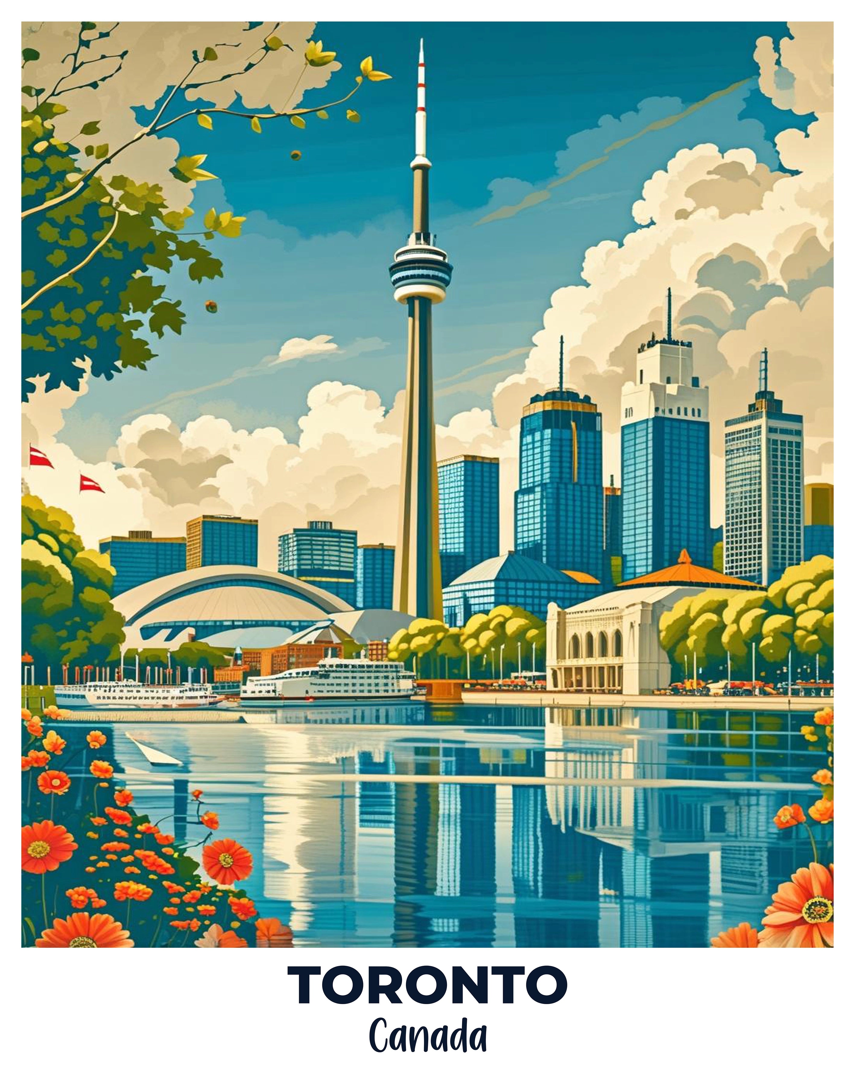 Toronto Travel Poster -  Paint by Numbers Kit for Adults -  Portrait By Numbers