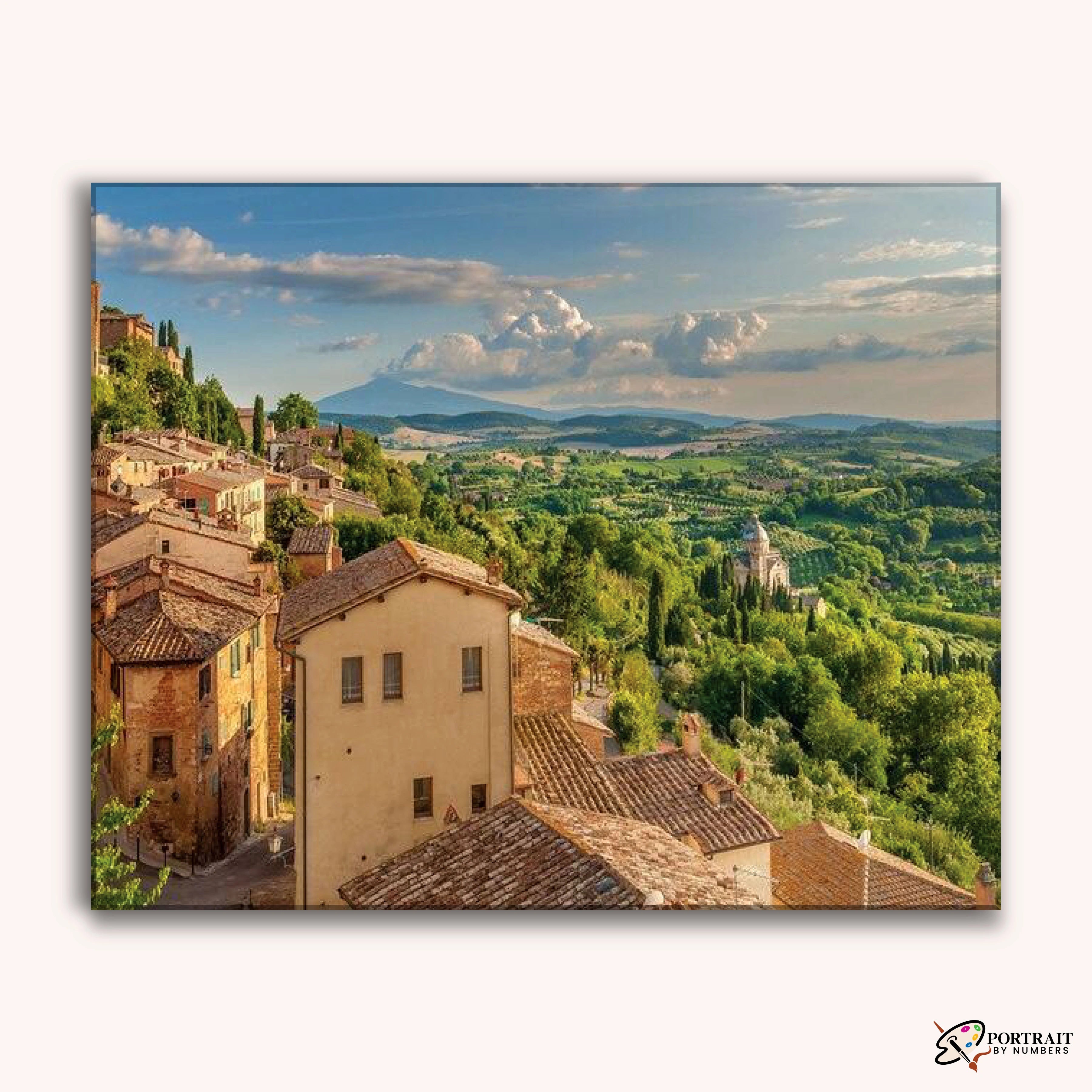 Town Of Italy Valley -  Paint by Numbers Kit for Adults -  Portrait By Numbers