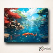Tranquil Koi Waters -  Paint by Numbers Kit for Adults -  Portrait By Numbers