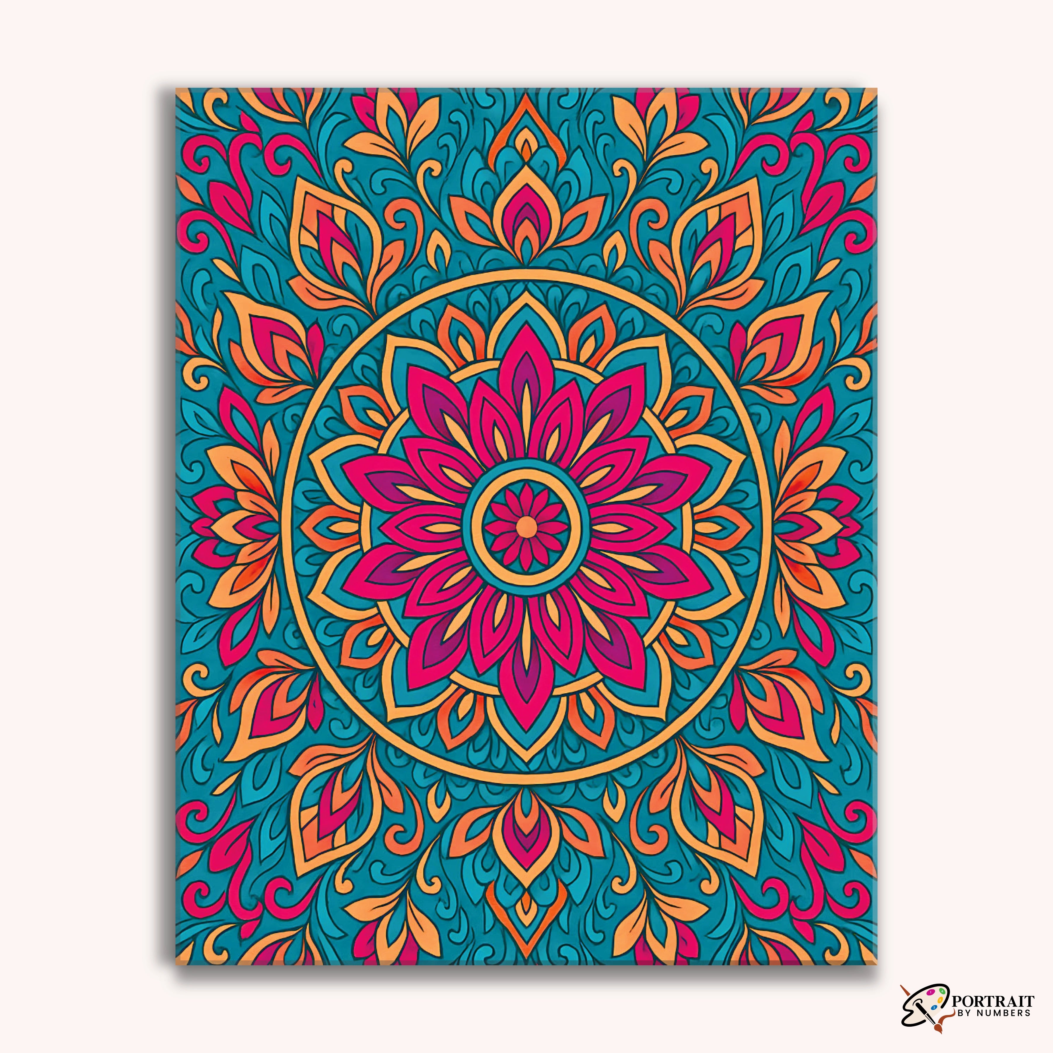 Tropic Fire (Mandala) -  Paint by Numbers Kit for Adults -  Portrait By Numbers