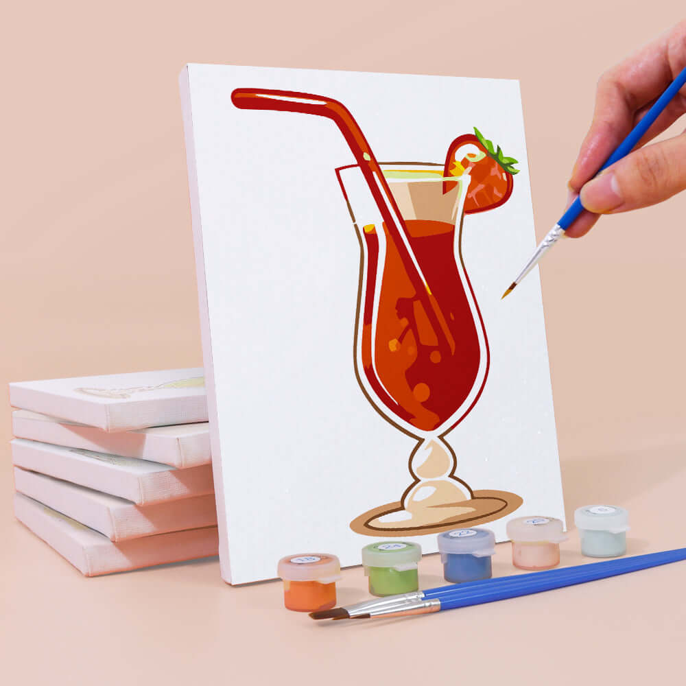 Tropic Sips (Set of 6) -  Paint by Numbers Kit for Adults -  Portrait By Numbers