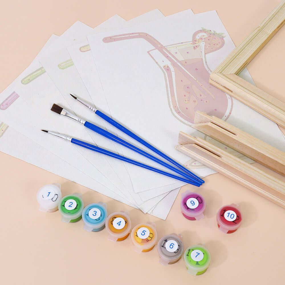 Tropic Sips (Set of 6) -  Paint by Numbers Kit for Adults -  Portrait By Numbers