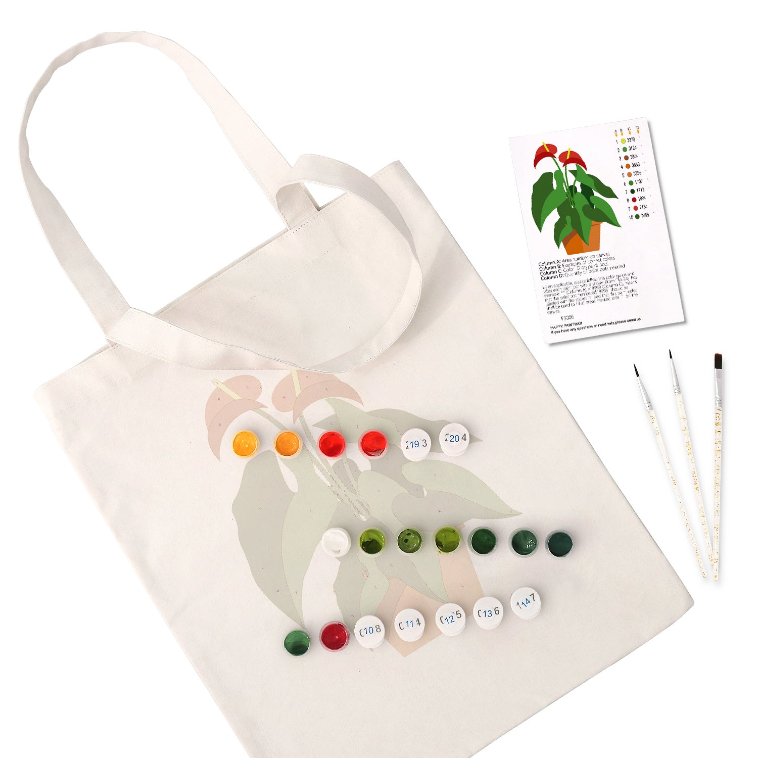 Tropical Bloom Bag -  Paint by Numbers Kit for Adults -  Portrait By Numbers