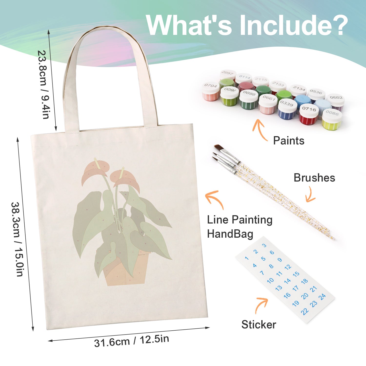 Tropical Bloom Bag -  Paint by Numbers Kit for Adults -  Portrait By Numbers