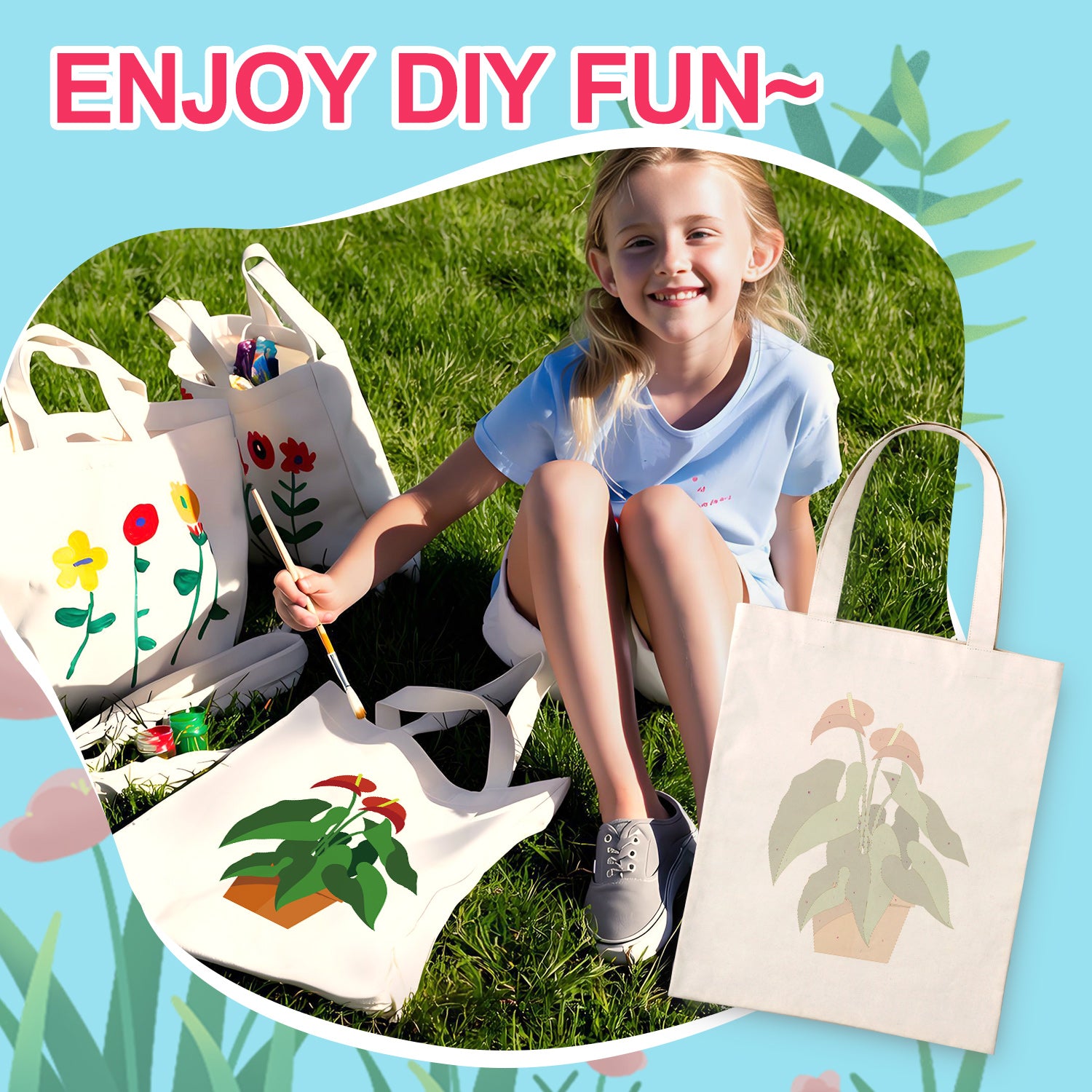 Tropical Bloom Bag -  Paint by Numbers Kit for Adults -  Portrait By Numbers