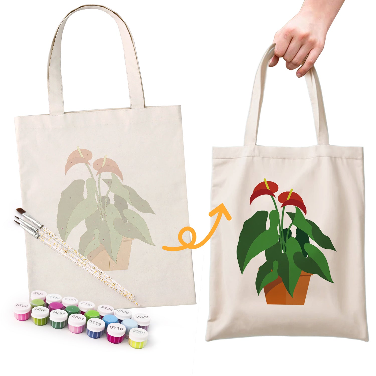 Tropical Bloom Bag -  Paint by Numbers Kit for Adults -  Portrait By Numbers