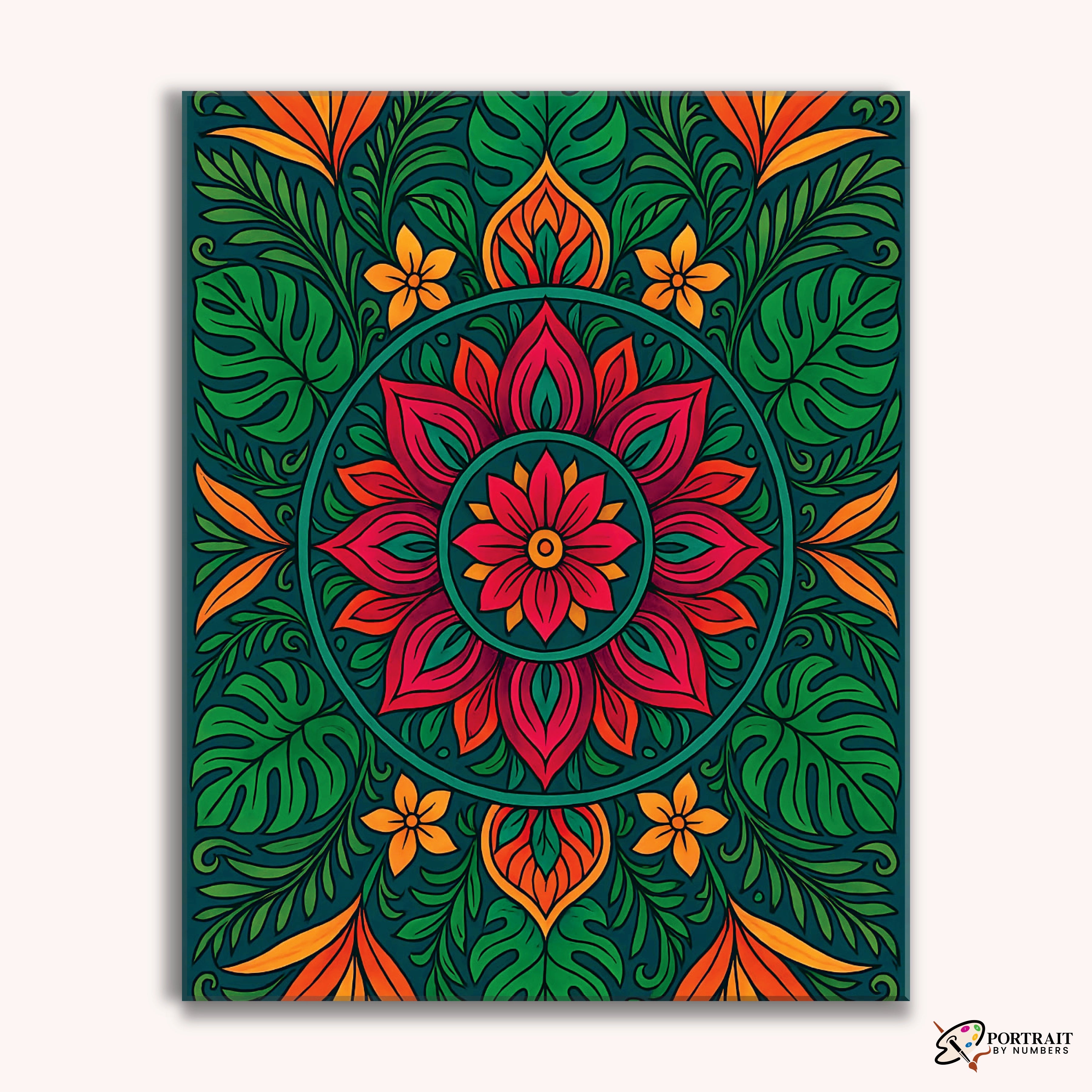 Tropical Bloom (Mandala) -  Paint by Numbers Kit for Adults -  Portrait By Numbers