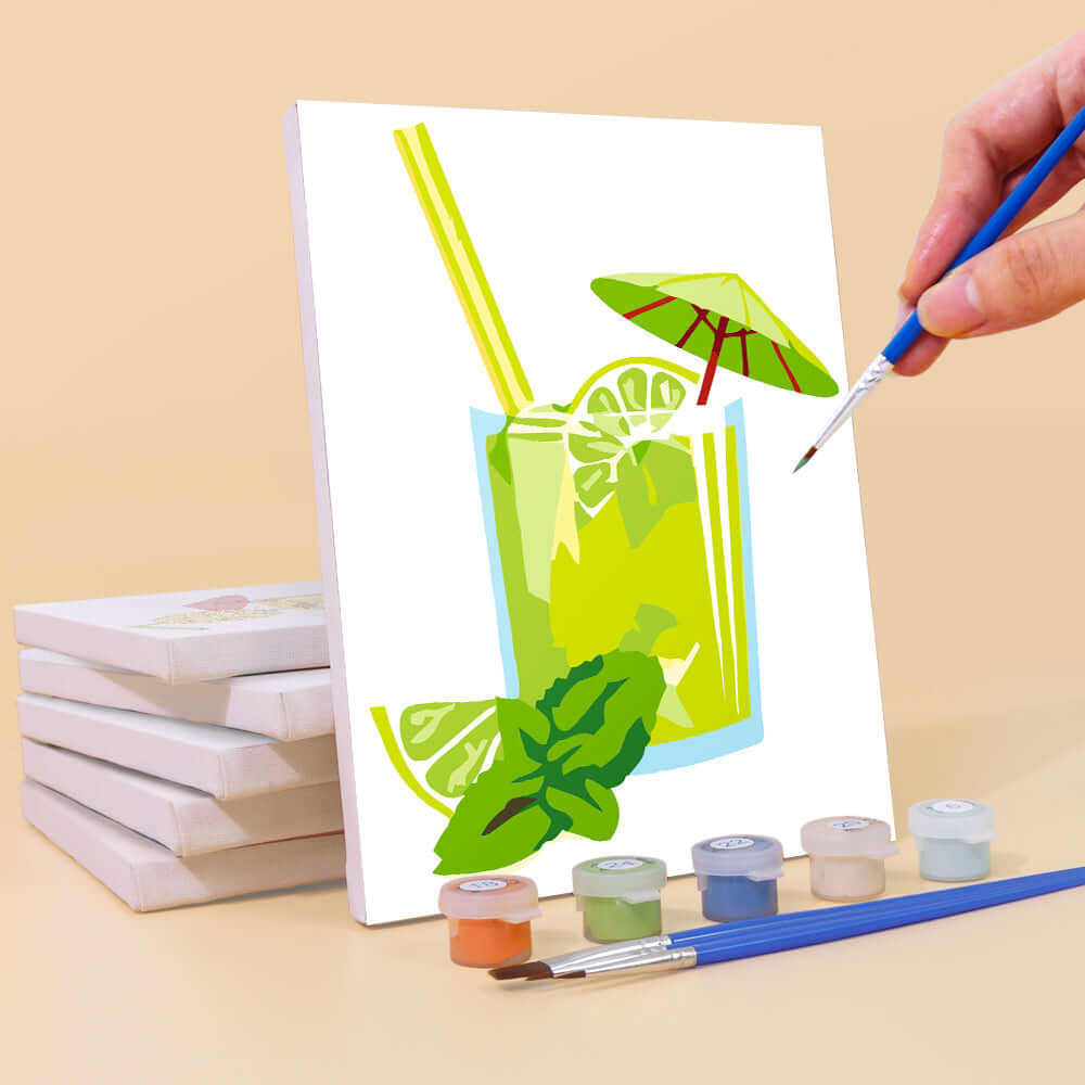 Tropical Sips (Set of 6) -  Paint by Numbers Kit for Adults -  Portrait By Numbers