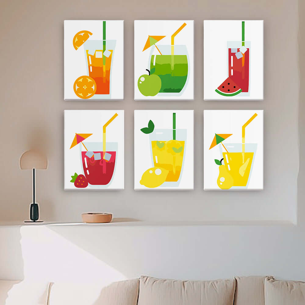 Tropical Twist (Set of 6) -  Paint by Numbers Kit for Adults -  Portrait By Numbers