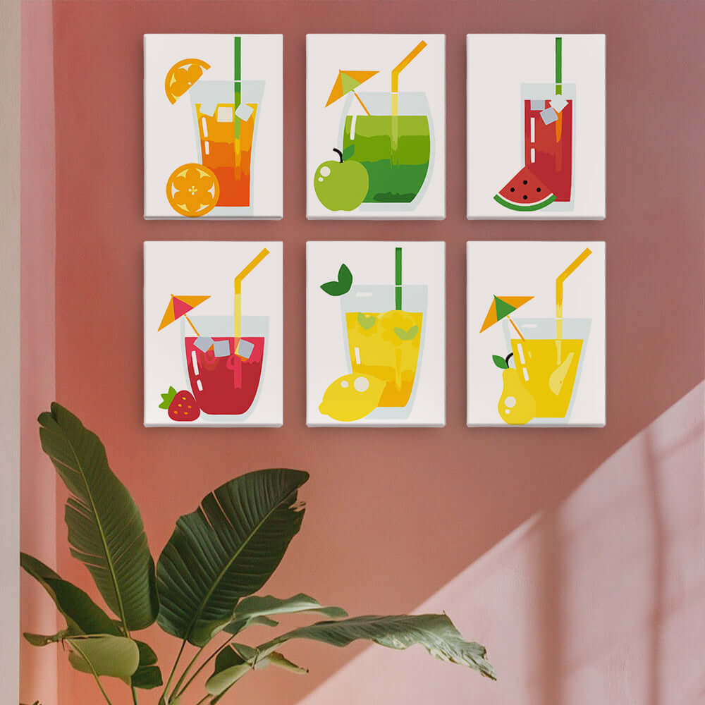 Tropical Twist (Set of 6) -  Paint by Numbers Kit for Adults -  Portrait By Numbers