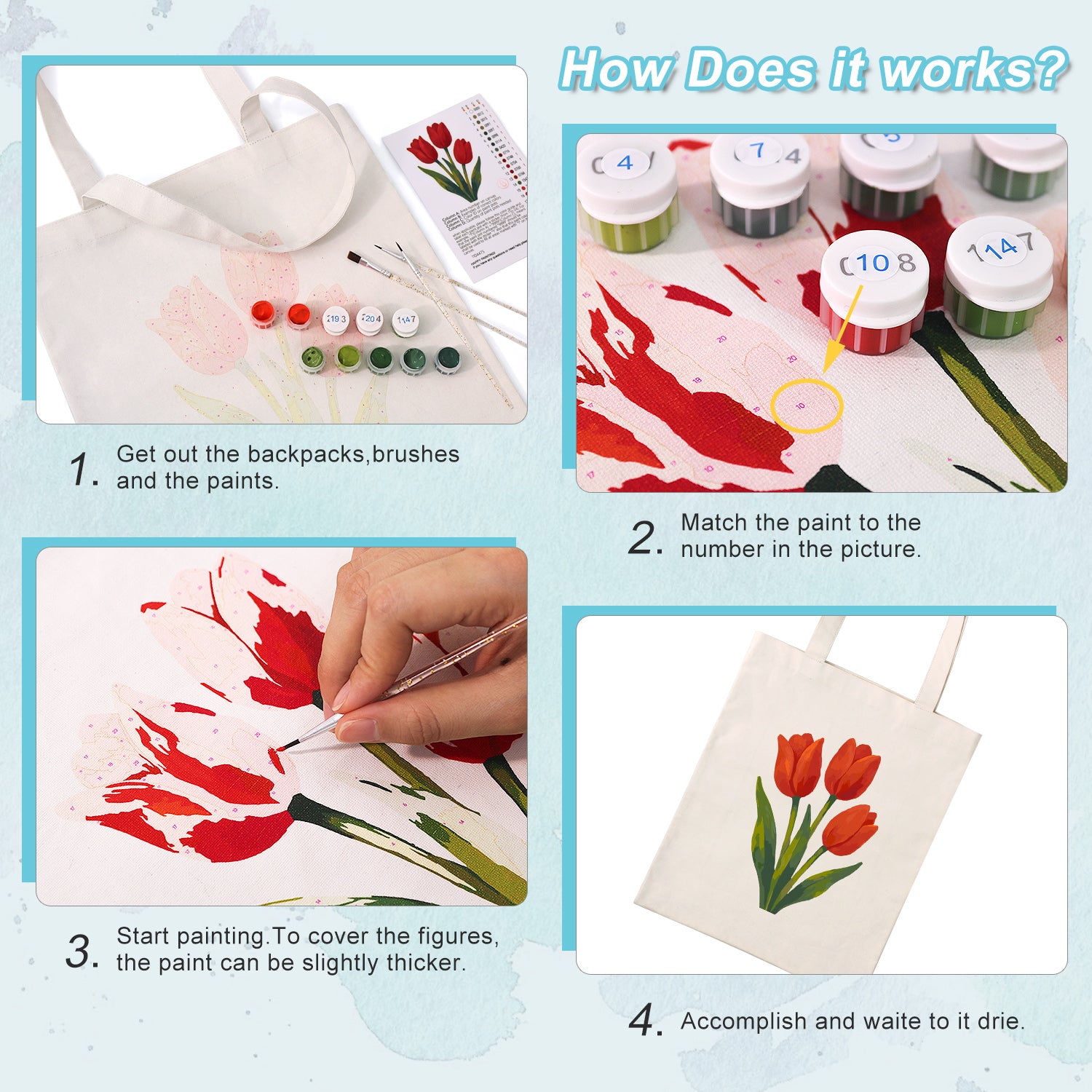 Tulip Bloom -  Paint by Numbers Kit for Adults -  Portrait By Numbers