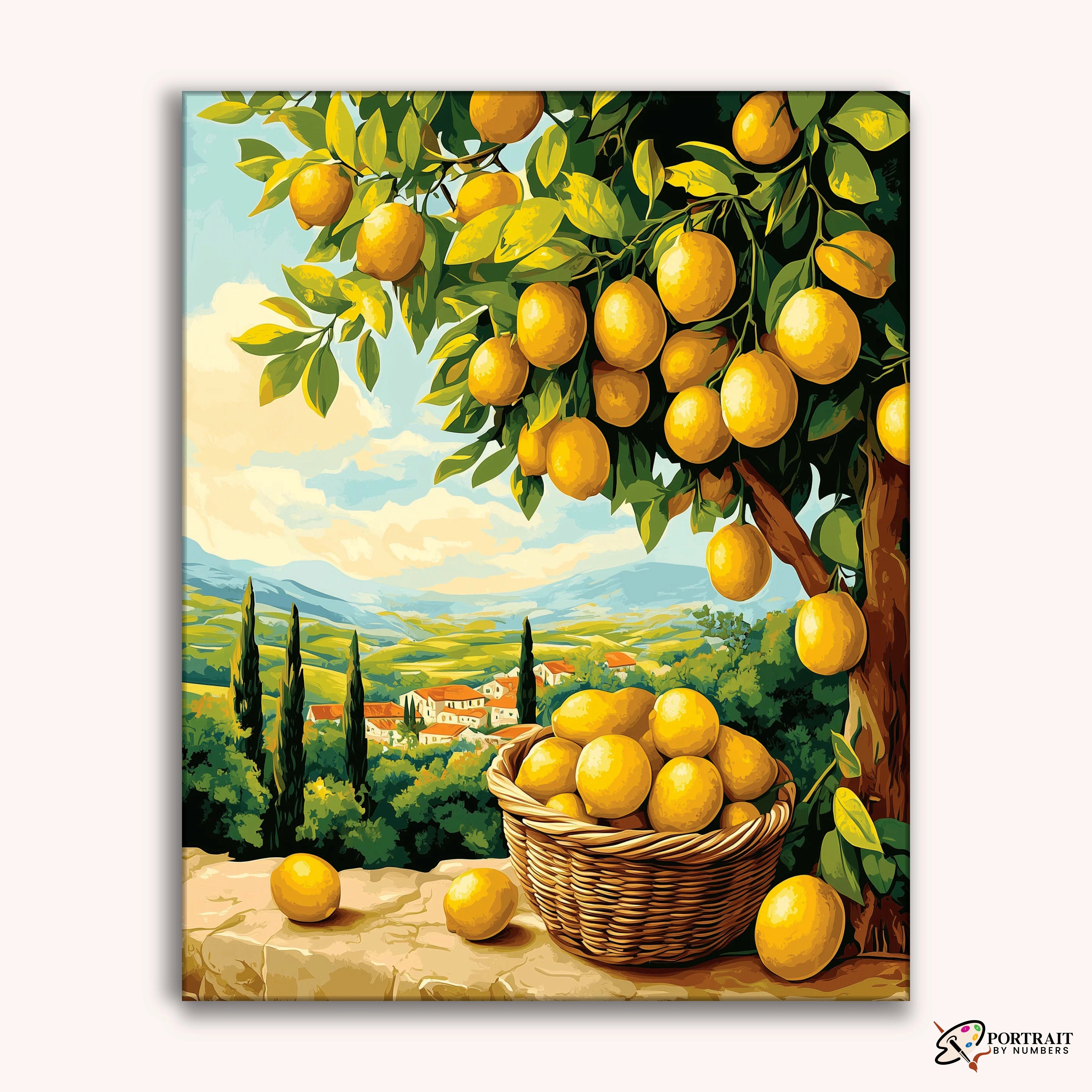 Tuscan Lemon Bliss -  Paint by Numbers Kit for Adults -  Portrait By Numbers