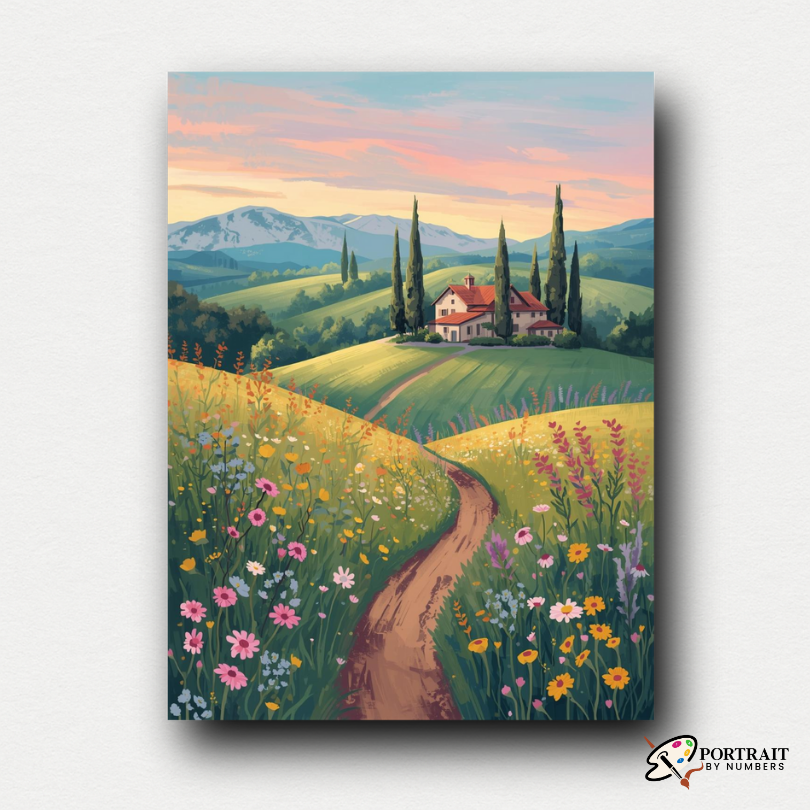 Tuscan Pathway -  Paint by numbers -  Portrait By Numbers