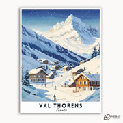 Val Thorens - Travel Poster -  Paint by Numbers Kit for Adults -  Portrait By Numbers