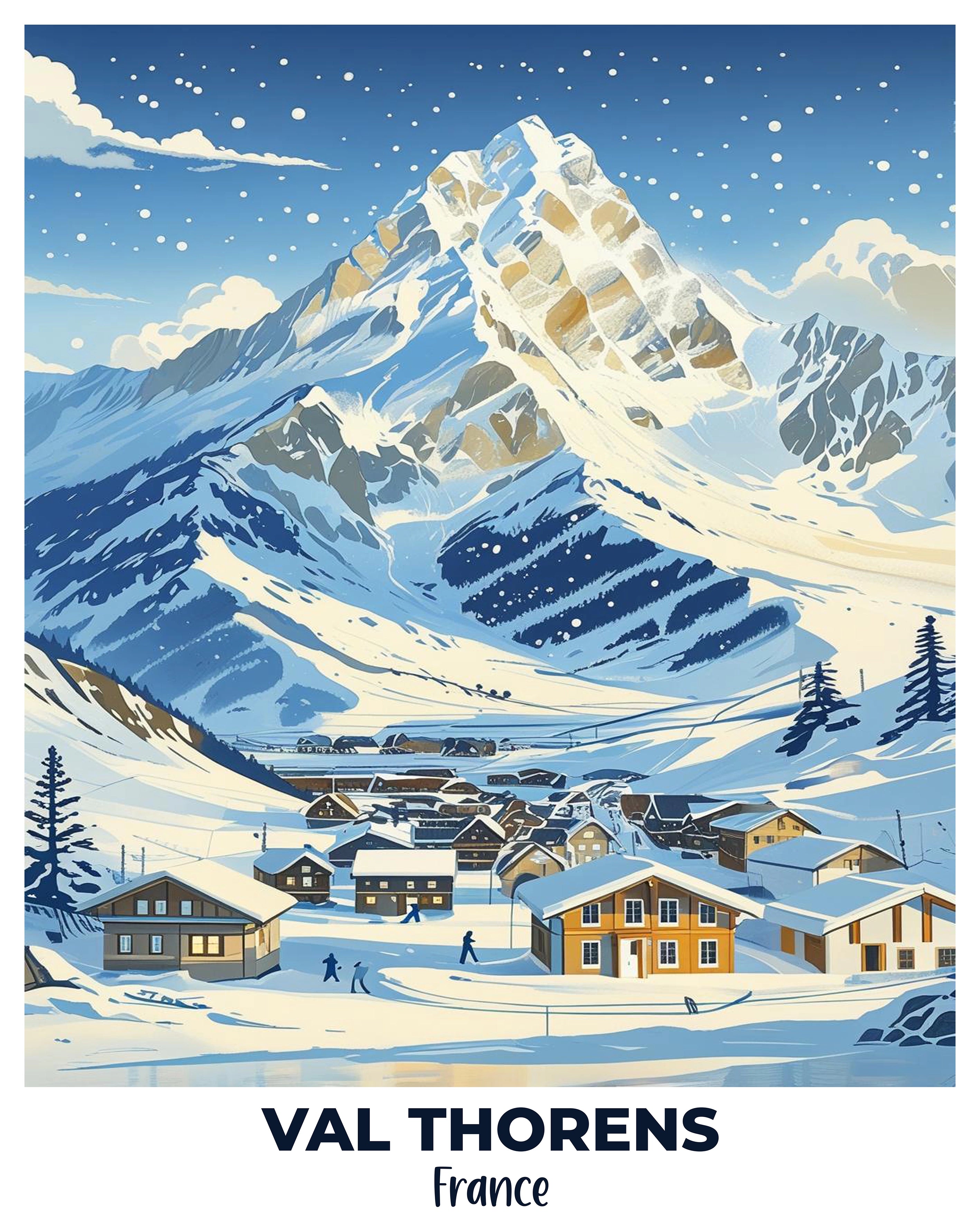 Val Thorens Travel Poster -  Paint by Numbers Kit for Adults -  Portrait By Numbers
