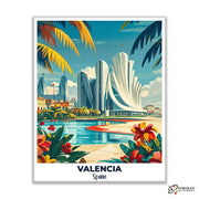 Valencia Travel Poster -  Paint by Numbers Kit for Adults -  Portrait By Numbers