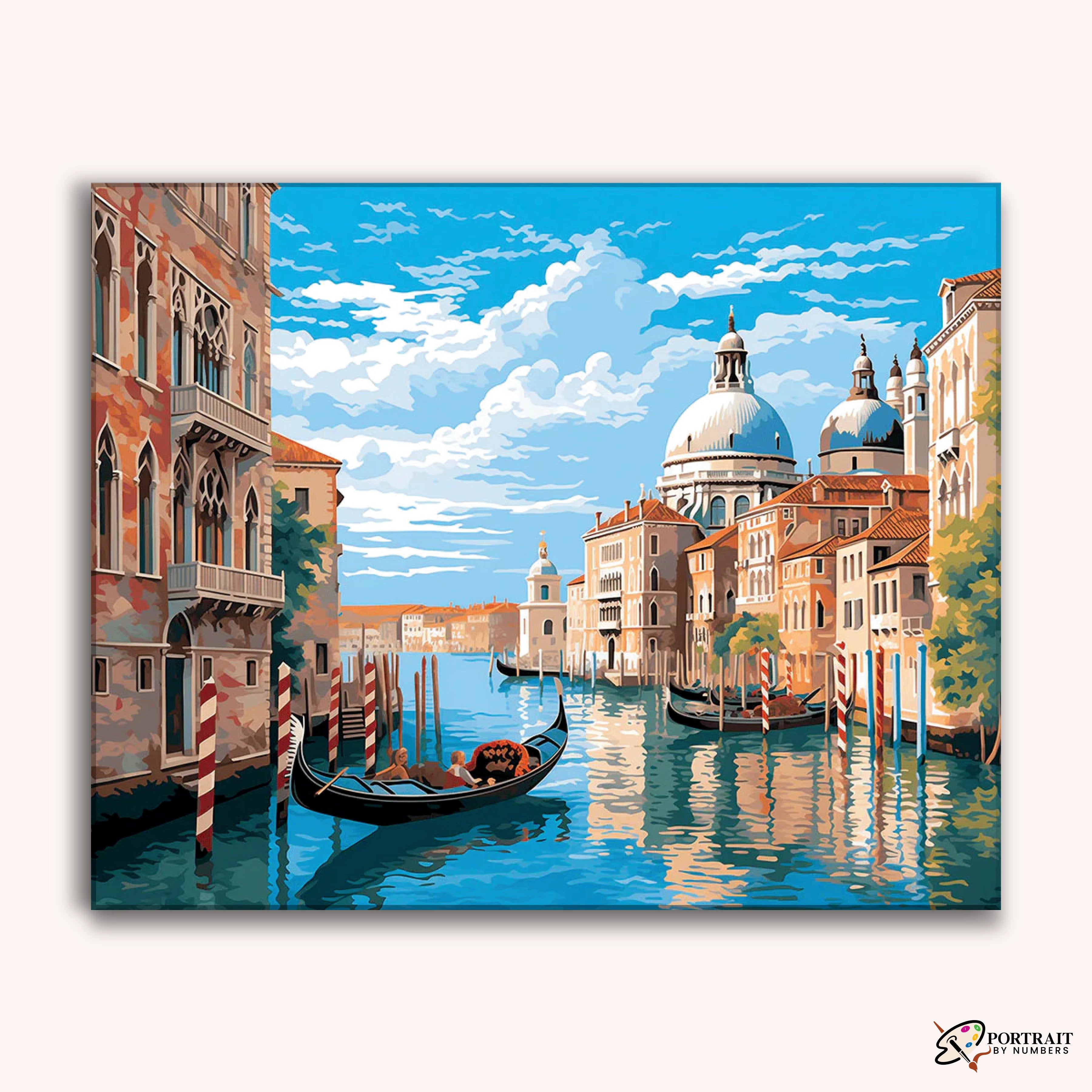 Venetian Canal -  Paint by Numbers Kit for Adults -  Portrait By Numbers