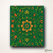 Verdant Charm (Mandala) -  Paint by numbers Kit -  Portrait By Numbers