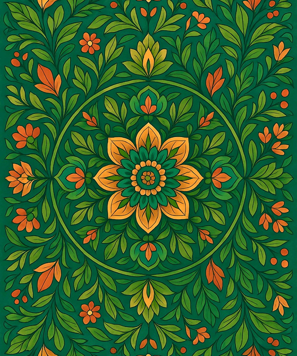 Verdant Charm (Mandala) -  Paint by numbers Kit -  Portrait By Numbers