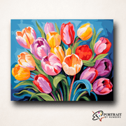 Vibrant Tulip Medley -  Paint by Numbers Kit for Adults -  Portrait By Numbers