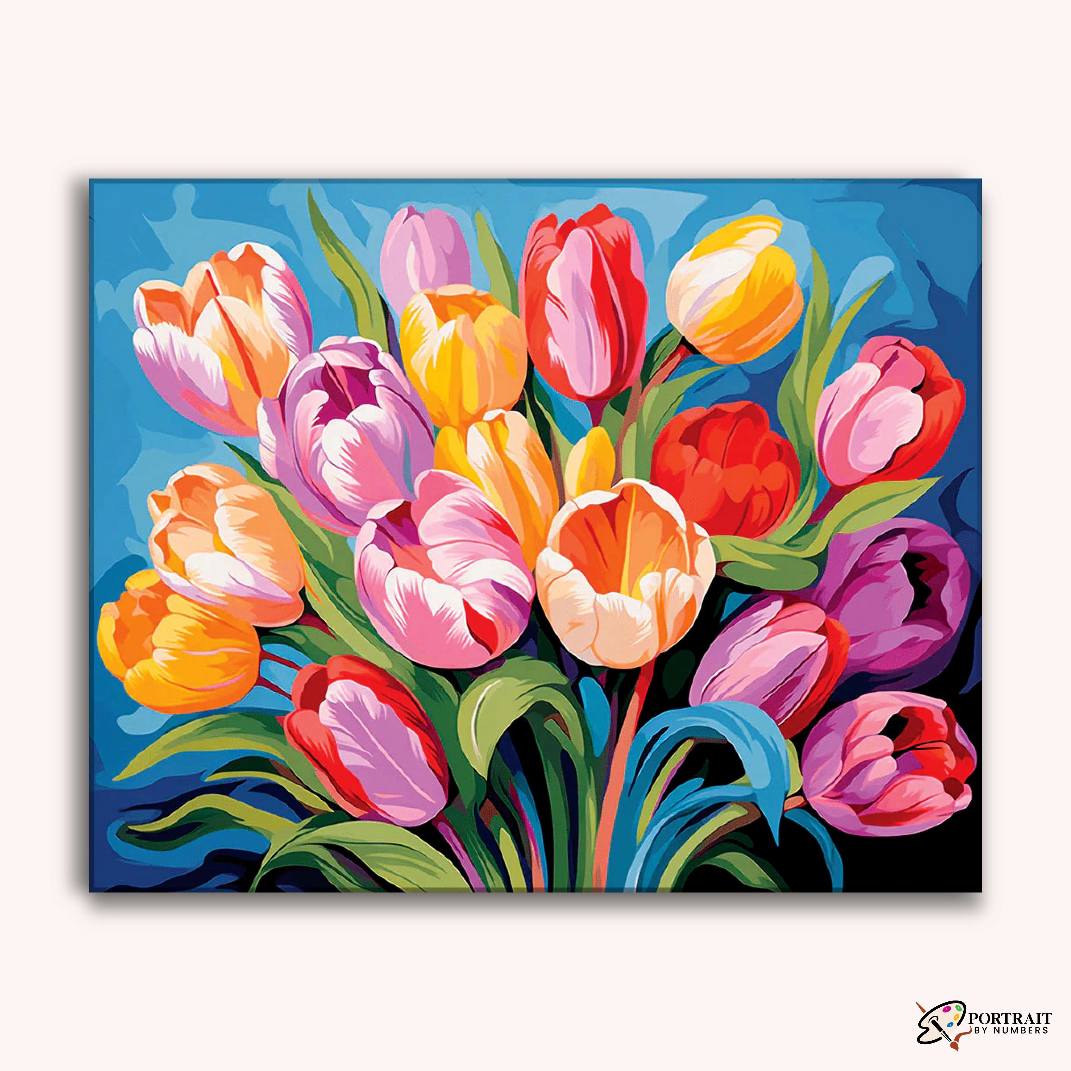 Vibrant Tulip Medley -  Paint by Numbers Kit for Adults -  Portrait By Numbers