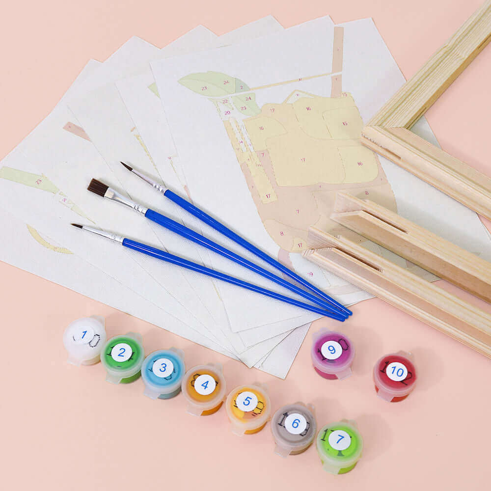 Vivid Pours (Set of 6) -  Paint by Numbers Kit for Adults -  Portrait By Numbers